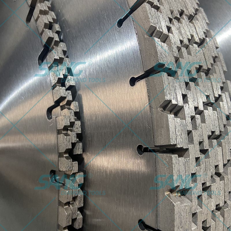 Corte de soldadura láser de corte rápido de 800 mm Diamante V cuchilla de sierra para cortar concreto de pared