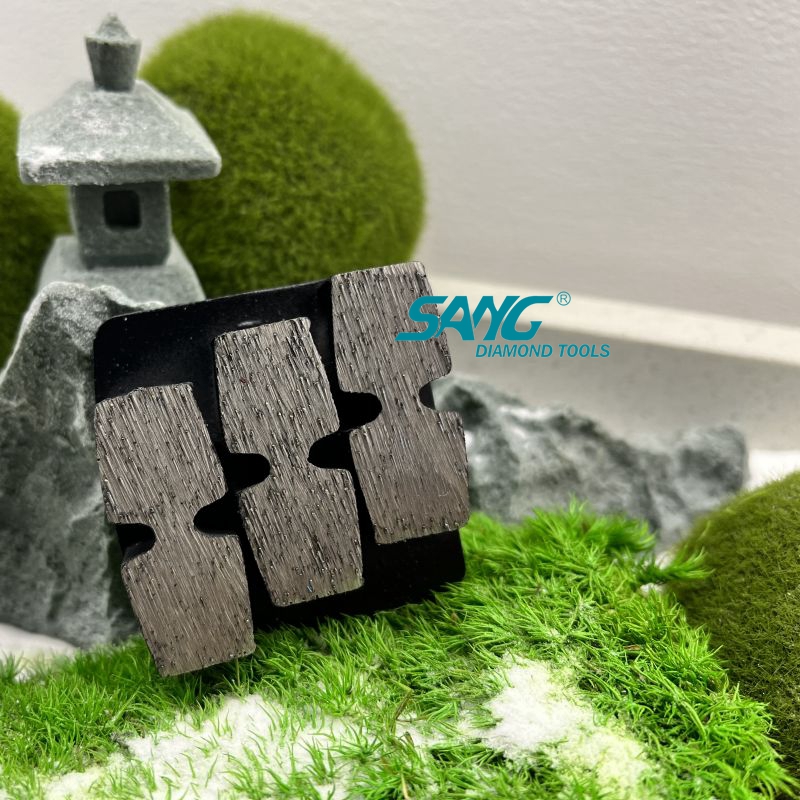 Redi Lock Diamond Diamonding Shoes con tres segmentos Herramientas de diamante para molinillos de concreto