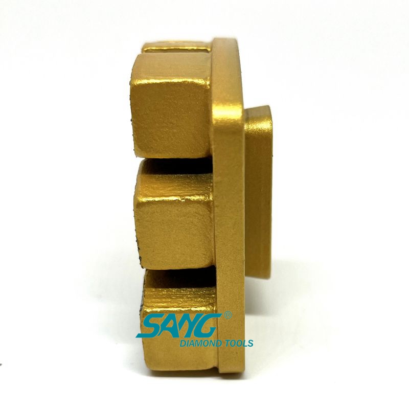 Redi Lock Diamond Diamonding Shoes con tres segmentos Herramientas de diamante para molinillos de concreto