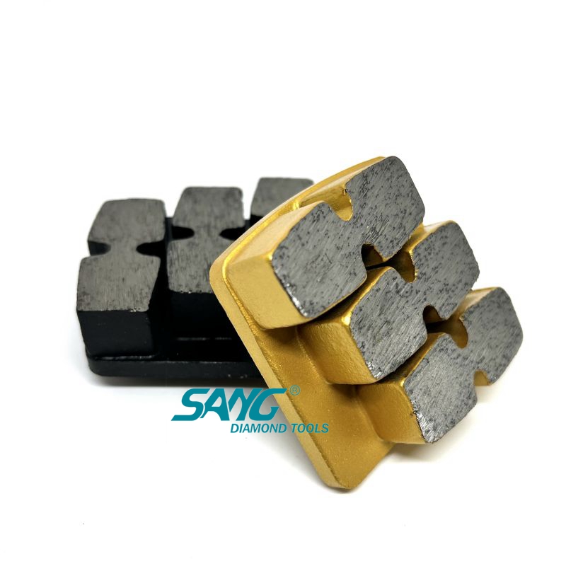 Redi Lock Diamond Diamonding Shoes con tres segmentos Herramientas de diamante para molinillos de concreto