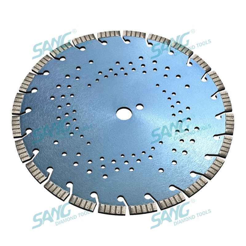 Hoja de sierra de diamante de soldadura por láser turbo de 350 mm para cortar concreto