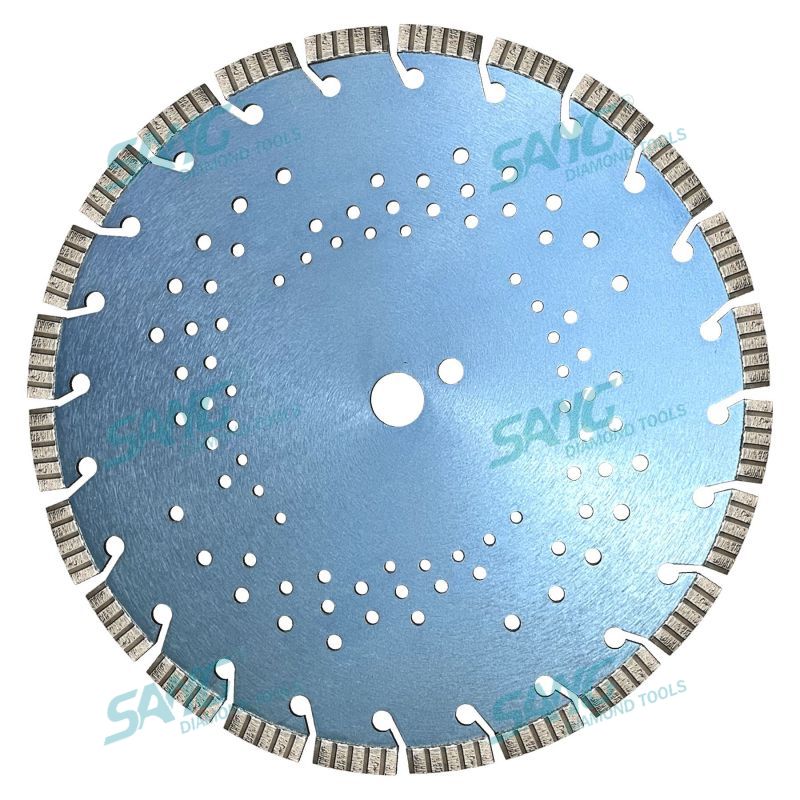 Hoja de sierra de diamante de soldadura por láser turbo de 350 mm para cortar concreto