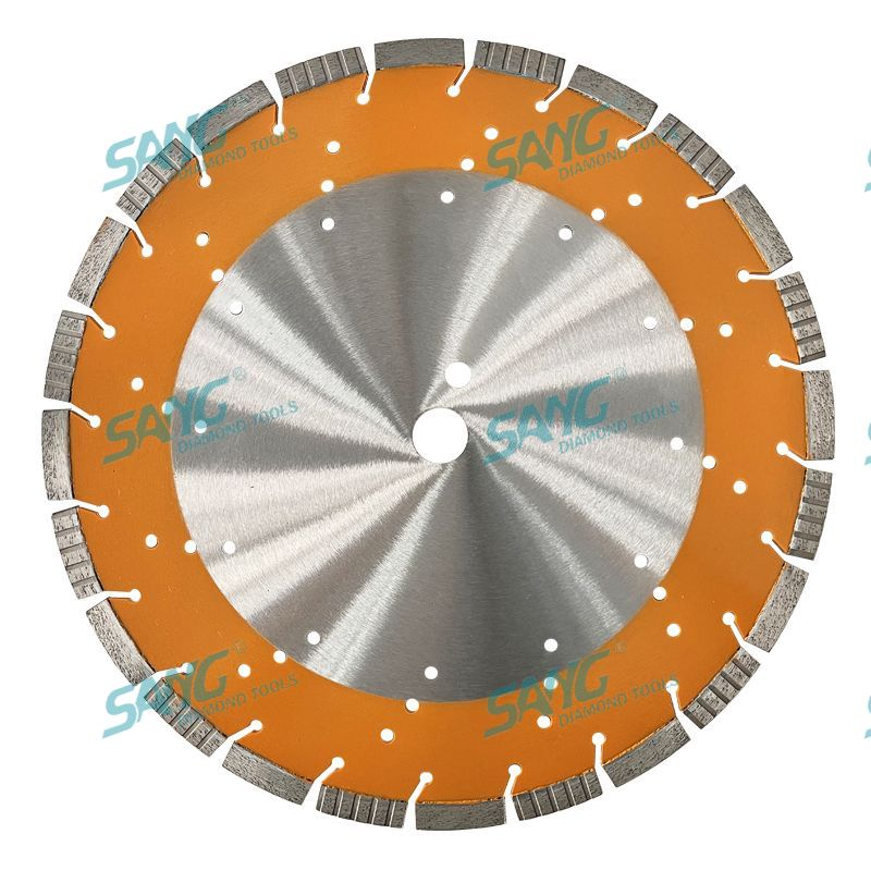 Hoja de sierra de diamante turbo segmentada láser láser de 14 pulgadas de 14 pulgadas para reforzar el concreto
