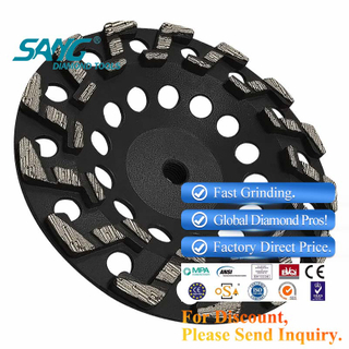 Rueda de copa de diamante segmentada de 7 pulgadas S segmentada para molienda de concreto agresivo