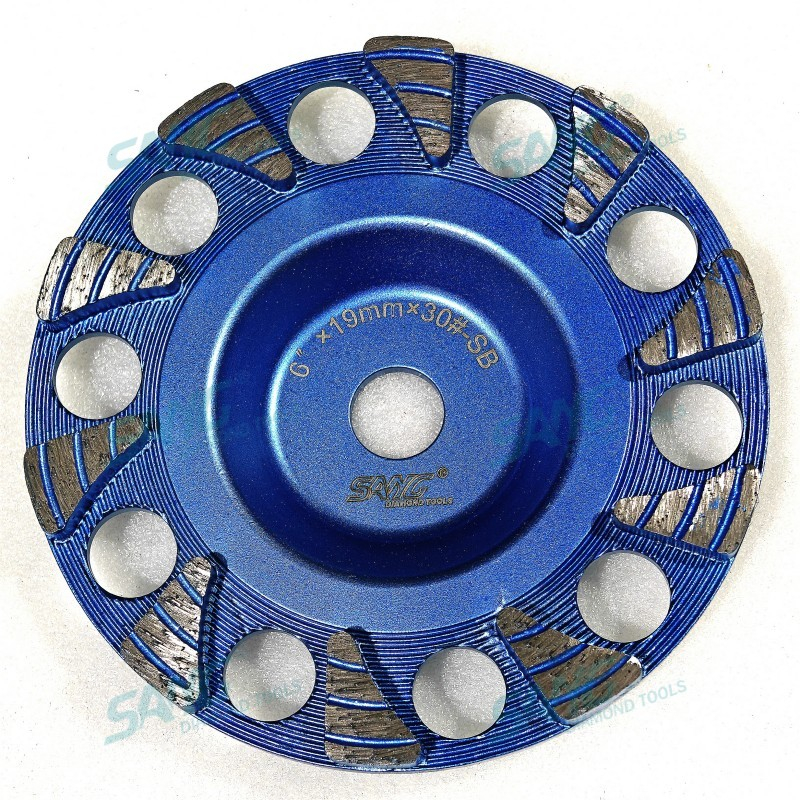 Herramientas abrasivas del piso de concreto Rueda de taza de caída de lágrimas de 6 pulgadas de 6 pulgadas para molienda rápida de servicio pesado
