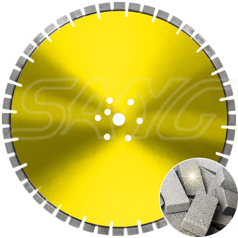 Herramientas de corte de diamantes de patrón de matriz de 800 mm segmento de la pared de la pared de las cuchillas de la sierra para cortar asfalto de pared de hormigón