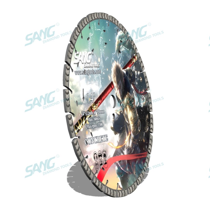 Sang Herramientas 350 mm de 400 mm segmento Cortador de hormigón de hormigón Disco de disco láser Diamante soldado cuchilla de sierra para corte de concreto duro